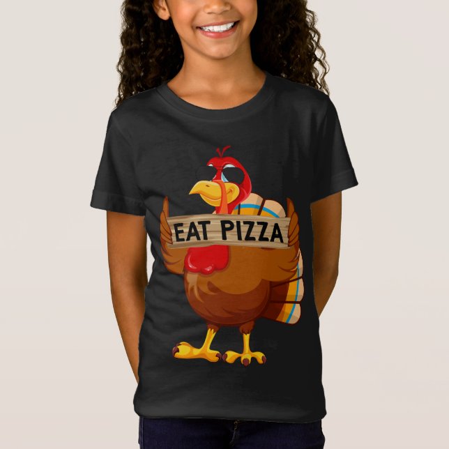 Camiseta Turquia Comeu Pizza Adulto Vegan Kids Engraçado Th (Frente)