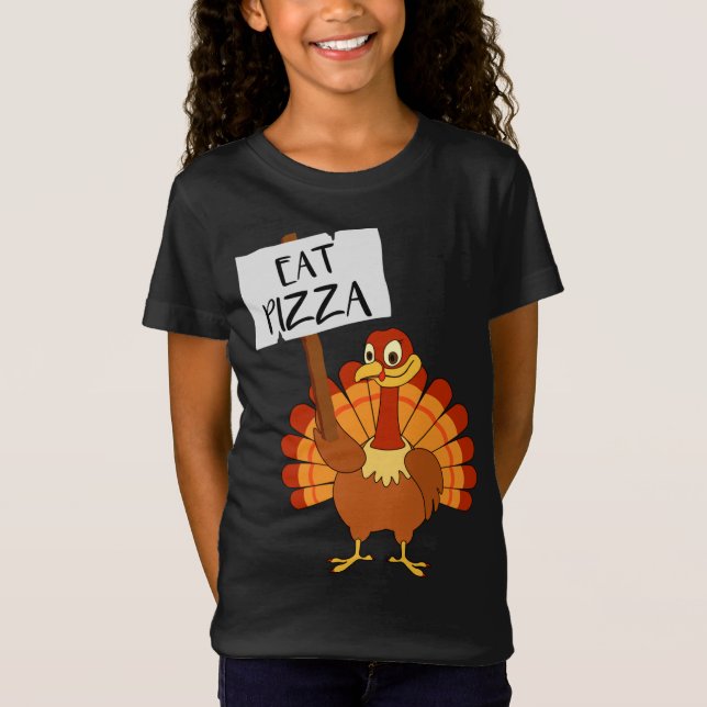 Camiseta Turquia Comeu Pizza Engraçado Vegan Homens de Ação (Frente)