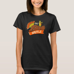 Camiseta Turquia Comeu Waffle Ação de Graças Pancake Black