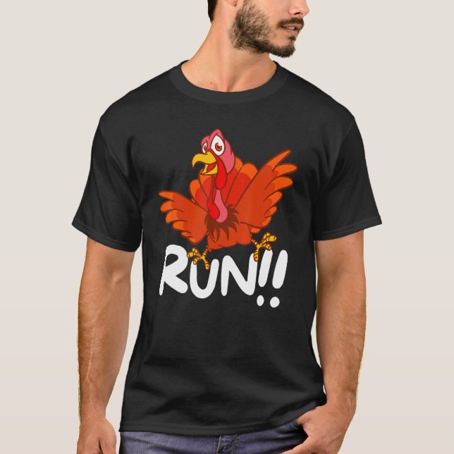 Camiseta Turquia Corre Adulto Correndo Rosto Trot Costume (Frente)