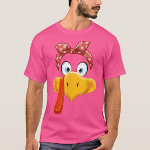 Camiseta Turquia de Ação de Graças Enfrenta Garota Bonita