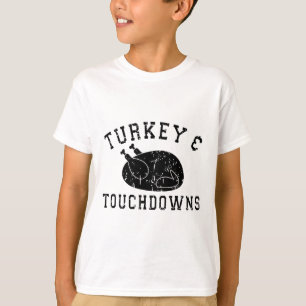 Camiseta Turquia e touchdowns Engraçados Outono Queda Graça