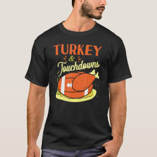Camiseta Turquia e touchdowns Fã de Futebol do Dia de Ação