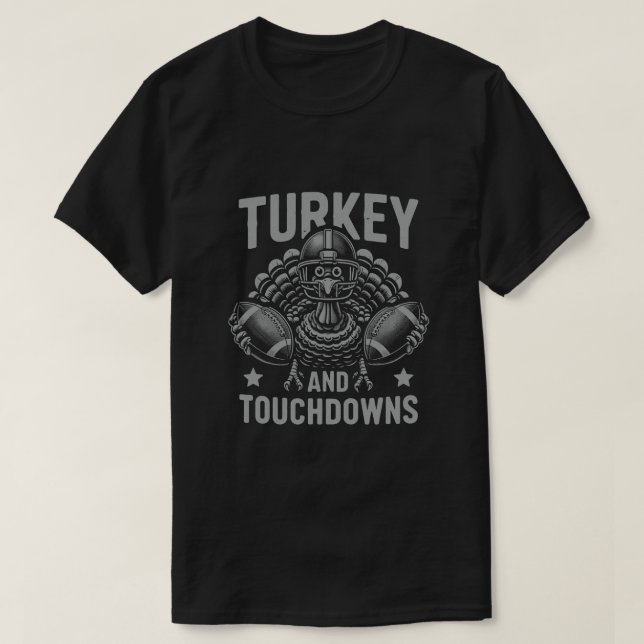 Camiseta Turquia e touchdowns no futebol Engraçado (Frente do Design)