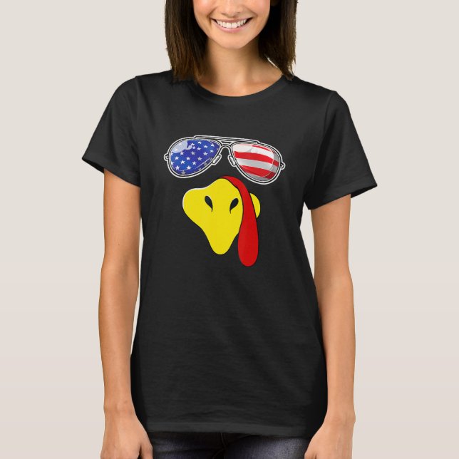 Camiseta Turquia Enfrenta Ação De Graças Com A Bandeira Dos (Frente)