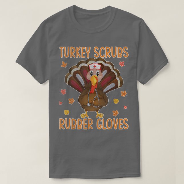 Camiseta Turquia esfrega luvas de borracha no dia de graças (Frente do Design)