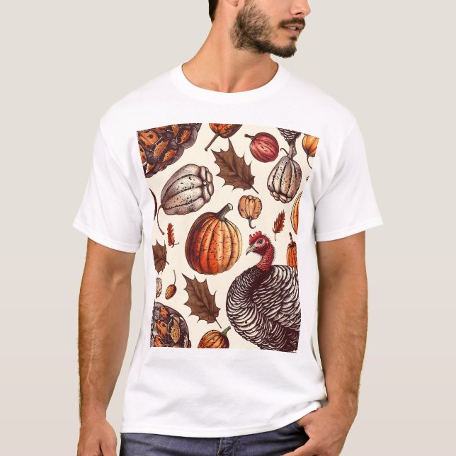 Camiseta Turquia estética e padrão de churrasco (Frente)