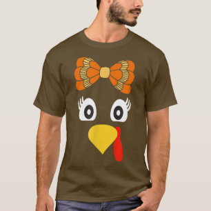 Camiseta Turquia Face Rapariga Retro Arco Família Figurino