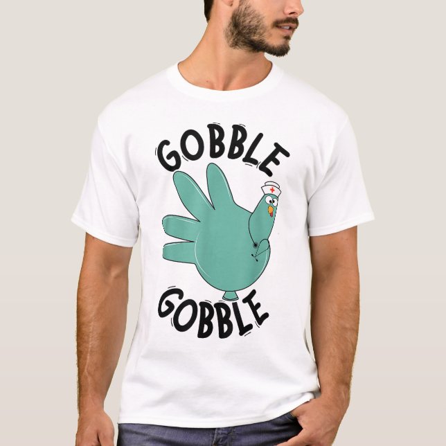 Camiseta Turquia Gobble Glove Thanksdonin Nurse Medical Tha (Frente)
