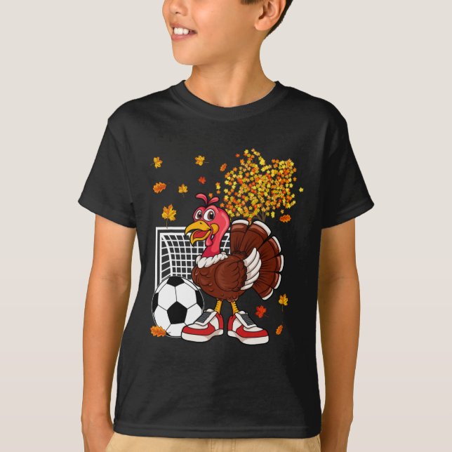 Camiseta Turquia Jogando Futebol Jogador de Ação de Graças  (Frente)