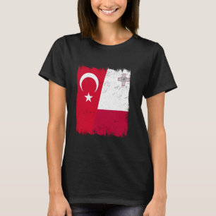 Camiseta Turquia Malta Half Flag Roots Turcos Malteses