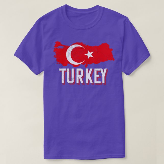 Camiseta Turquia - Mapa Bandeira Turca (Frente do Design)