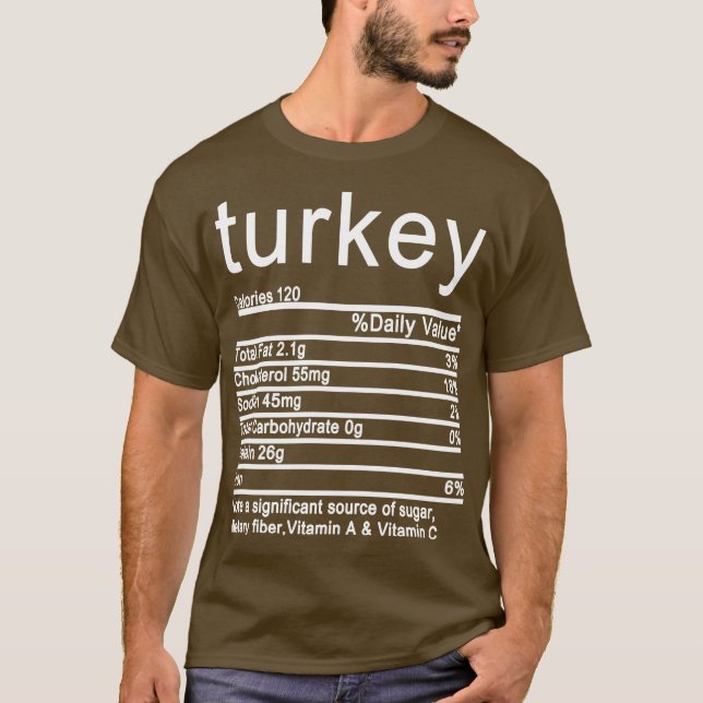 Camiseta turquia Nutrição Fala Engraçado Ação de Graças (Frente)