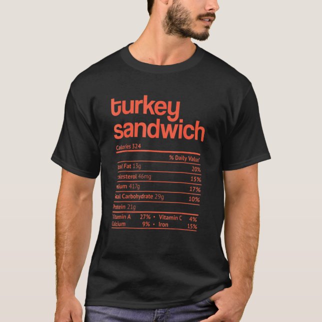 Camiseta Turquia: Nutrição Sanduíche Fala Ação de Graças Ch (Frente)