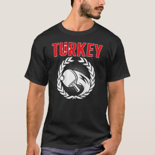 Camiseta Turquia Ping Pong - Orgulhoso Tênis de Mesa turco 