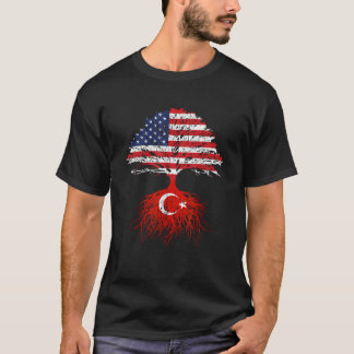 Camiseta Turquia Roots Turco Americano Flagia Naturaliza