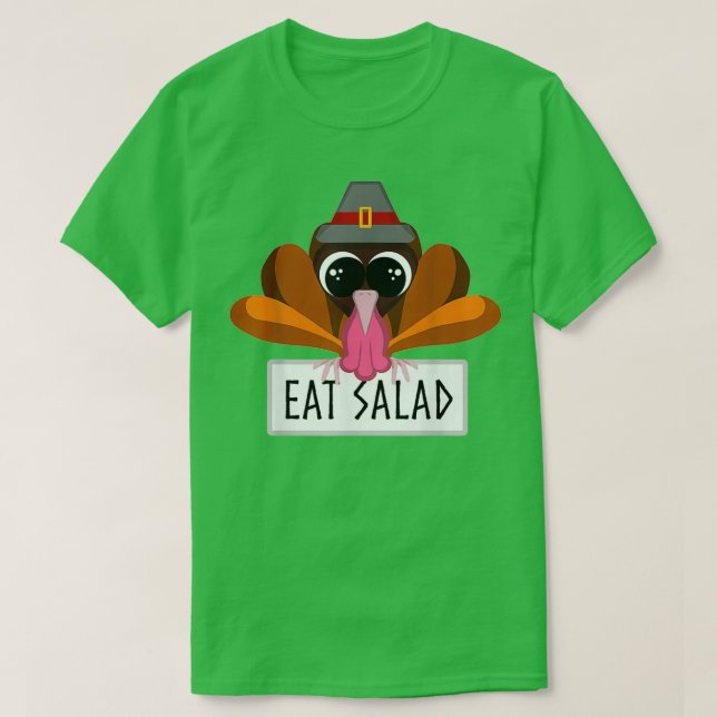 Camiseta Turquia Salad Ação de Graças Vegetariano Vegan (Frente do Design)