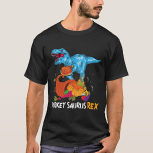 Camiseta Turquia Saurus Rex Ação de Graças Dinossauro Pumpk
