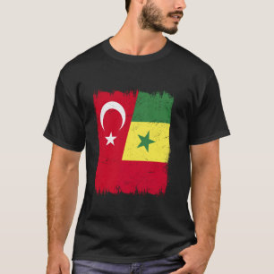 Camiseta Turquia Senegal Meia Bandeira Turco Senegalês Heri