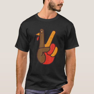 Camiseta Turquia Sinal de Paz Engraçado Ação de Graças Turq