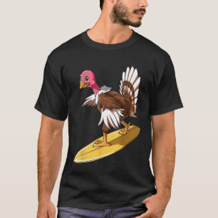 Camiseta Turquia surfando Ação de Graças Turquia Surf Turqu