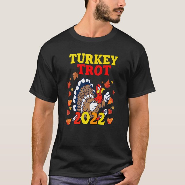 Camiseta Turquia Trot 2022 Ação de Graças A Turquia Corrend (Frente)