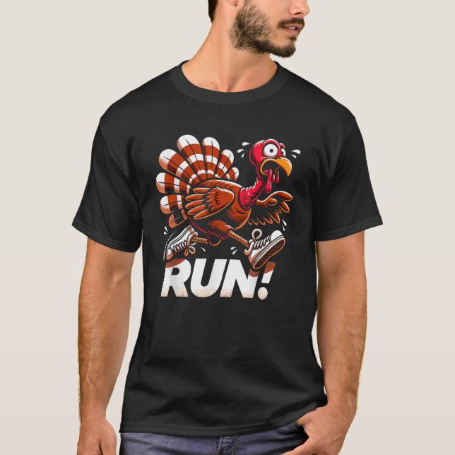 Camiseta Turquia Trot Gear Engraçado Falso Figurino de Ação (Frente)