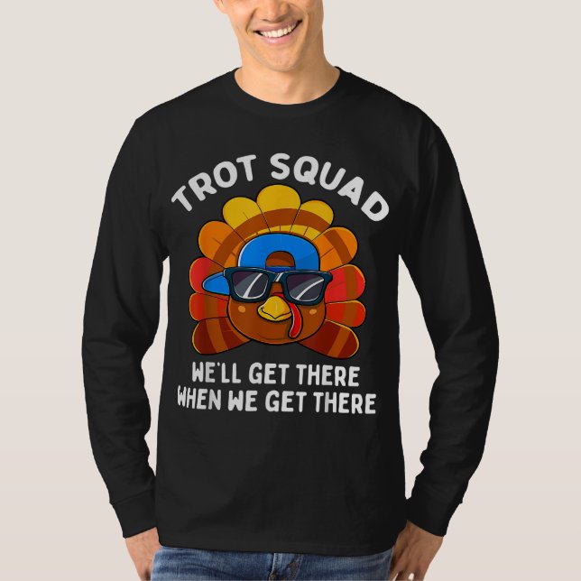 Camiseta Turquia Trot Squad Engraçado Ação de Graças Corren (Frente)