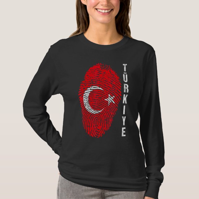 Camiseta Turquia Turkiye Bandeira Nacional Fingerprint Bayr (Frente)