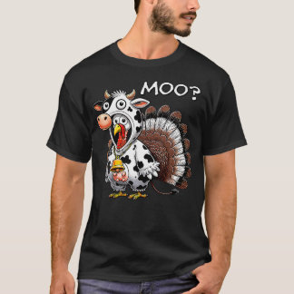 Camiseta Turquia Vaca Engraçada Turquia Vaca Moo Homens de 