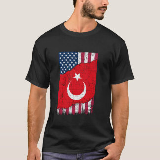 Camiseta Turquia Vintage Patriótica Turca Bandeira American