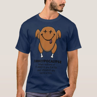 Camiseta Turquipocalipse Vegano Foi Derrotado Dia de Ação d