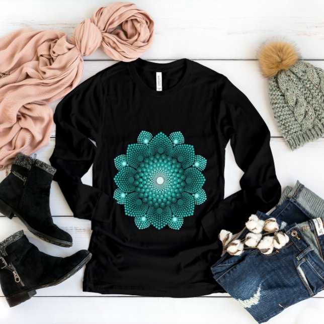 Camiseta Turquoise Dot Mandala (Criador carregado)