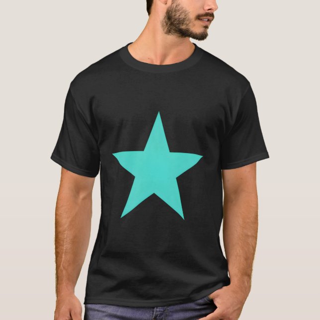 Camiseta Turquoise Star em Cores Múltiplas (Frente)