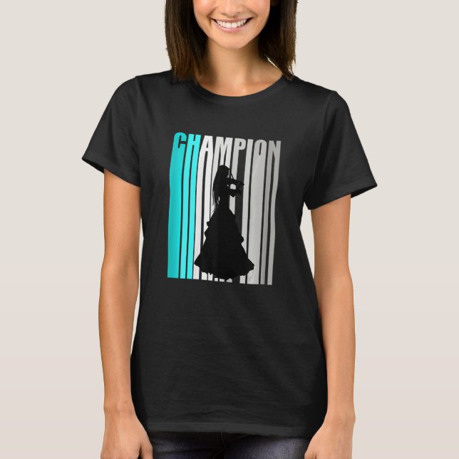 Camiseta Turquoise Violin Champion Retro Design Orchestra V (Frente)
