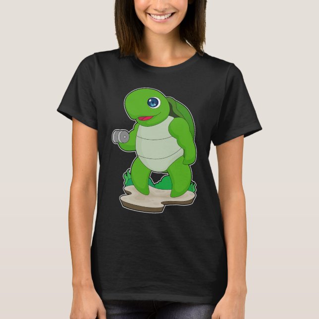 Camiseta Turtle Bodybuilding Dumbbell (Frente)