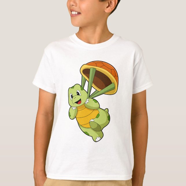 Camiseta Turtle com Shell como Skydiver (Frente)