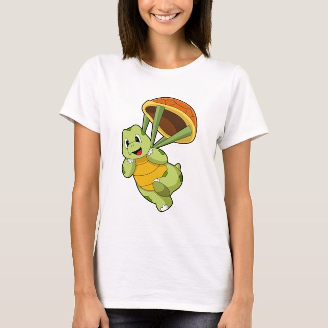 Camiseta Turtle com Shell como Skydiver (Frente)