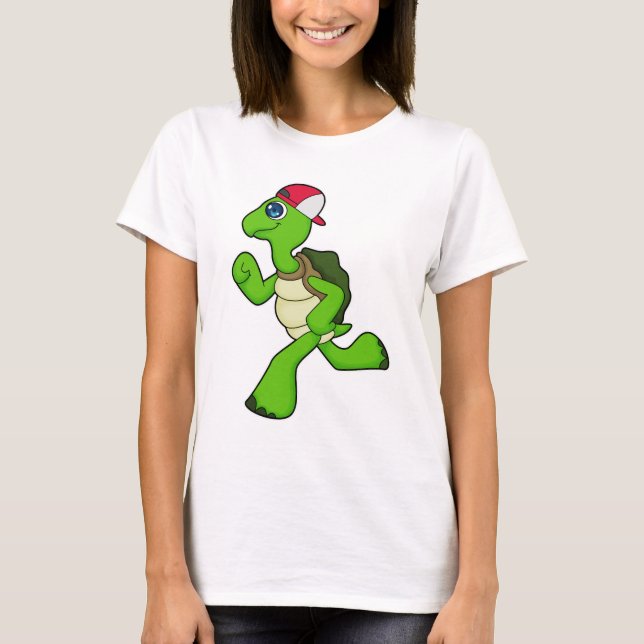 Camiseta Turtle como Runner com Boné (Frente)