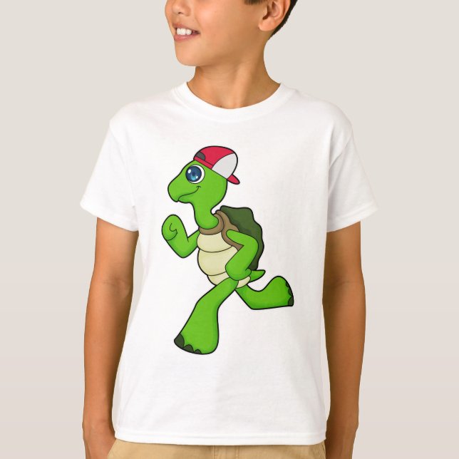 Camiseta Turtle como Runner com Boné (Frente)