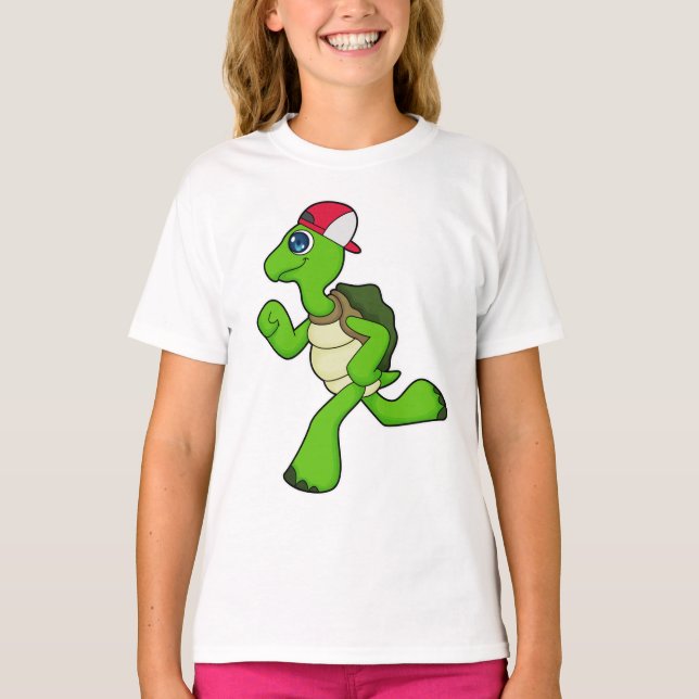 Camiseta Turtle como Runner com Boné (Frente)
