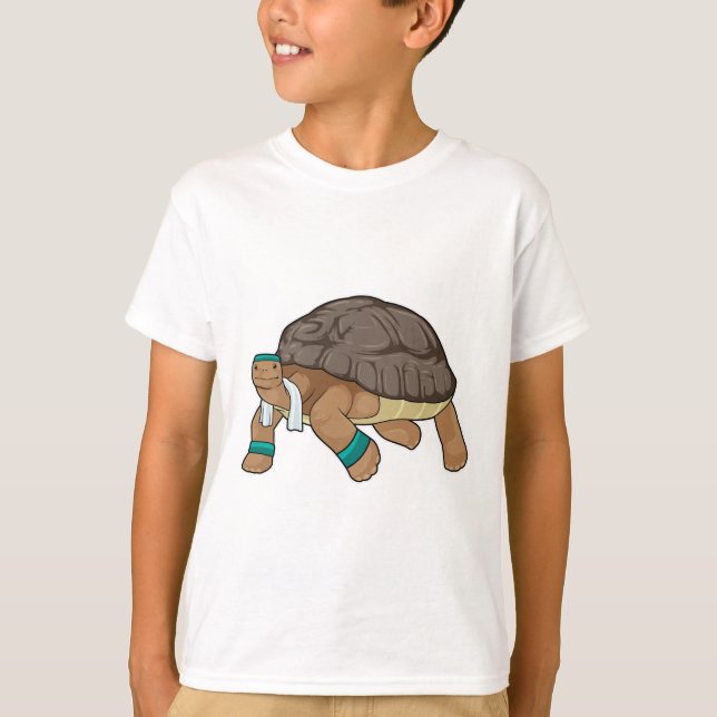 Camiseta Turtle como Runner com Toalha (Frente)