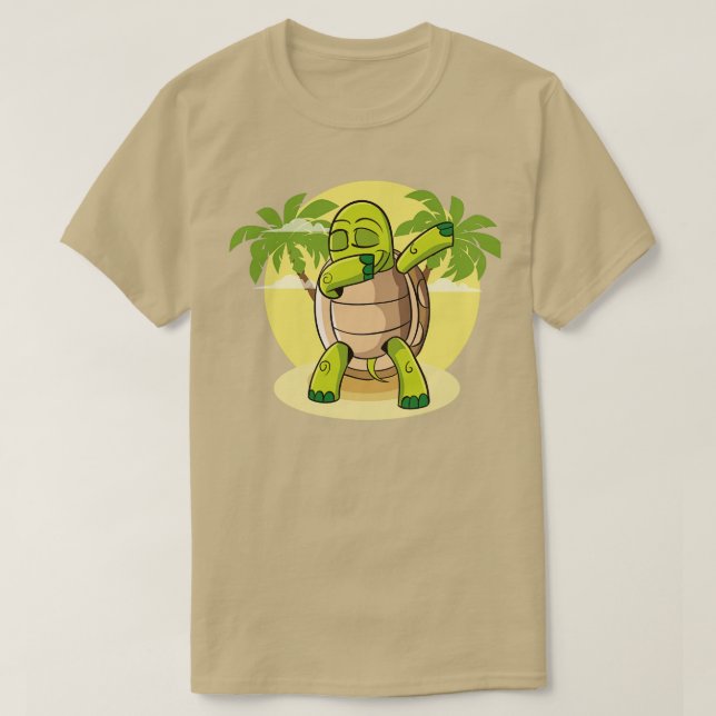 Camiseta Turtle Dançando Tartaruga Dançando praia de réptil (Frente do Design)