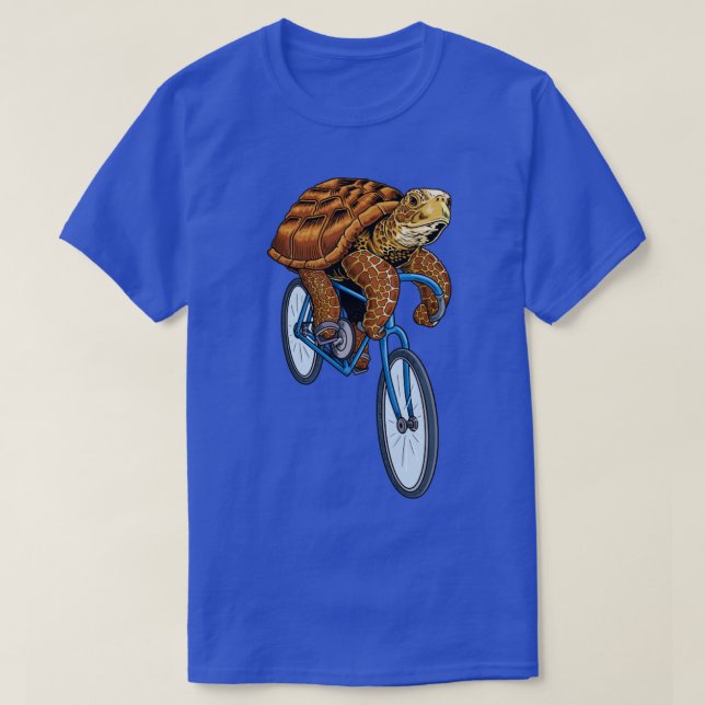 Camiseta Turtle do Mar Bicicleta Engraçado Ciclista Andando (Frente do Design)