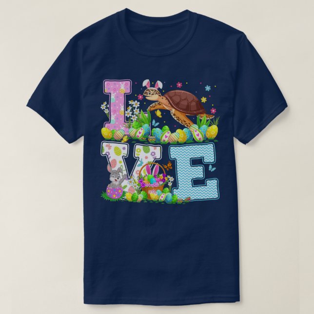 Camiseta Turtle Easter Egg Hunt Funny Love Sea Turtle Easte (Frente do Design)