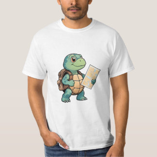 Camiseta Turtle Explorer with Map – Cute Travel Art.