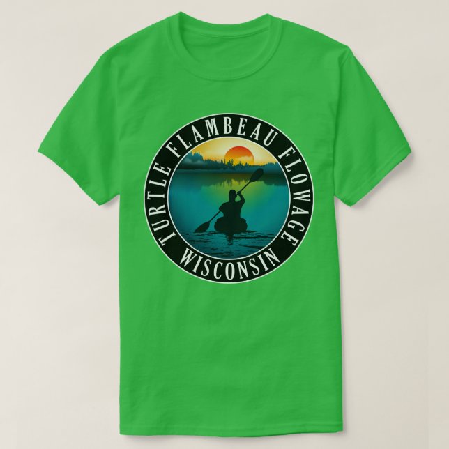 Camiseta Turtle Flambeau Flowage Wisconsin Kayaking (Frente do Design)
