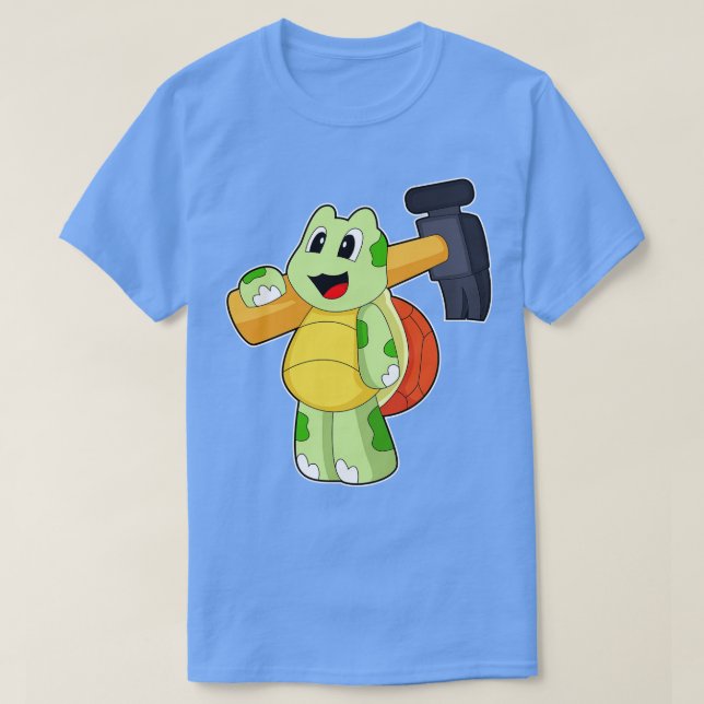 Camiseta Turtle Handyman Hammer (Frente do Design)