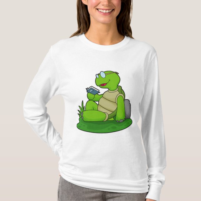 Camiseta Turtle Leading Book (Frente)