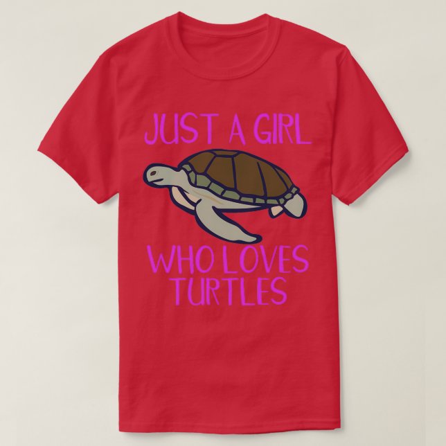 Camiseta Turtle Lover Apenas Uma Menina Que Ama A Ilha Das  (Frente do Design)